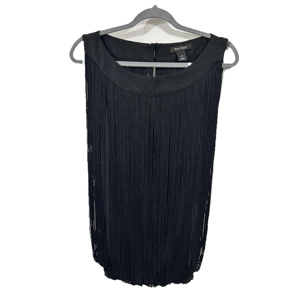 White House Black Market Fringed Top Size Sโ Black Y2K Nightclub Party Festival